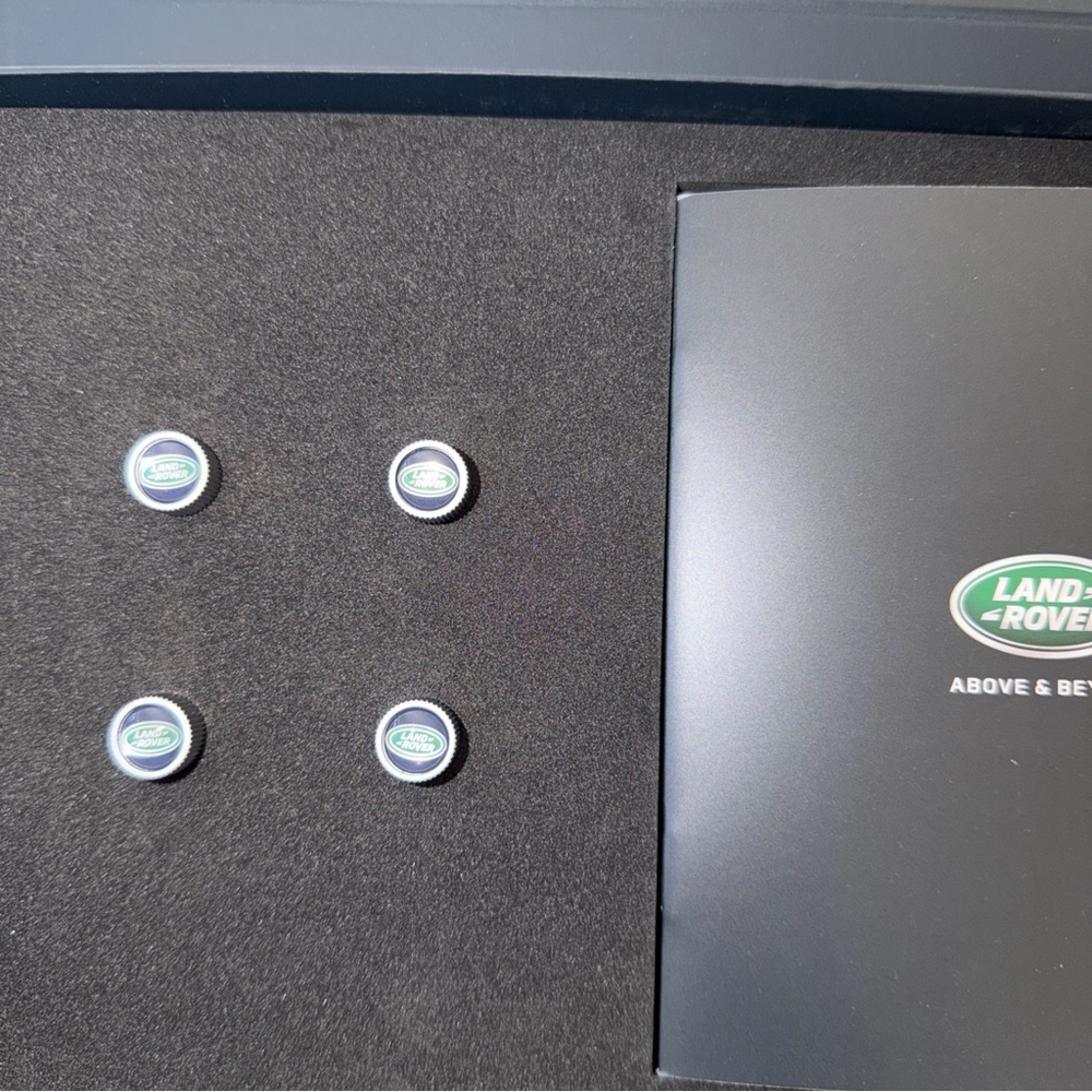 Land Rover OEM Tire Valve Stem Caps With Case And Pamphlets RARE! - Picture 2 of 7